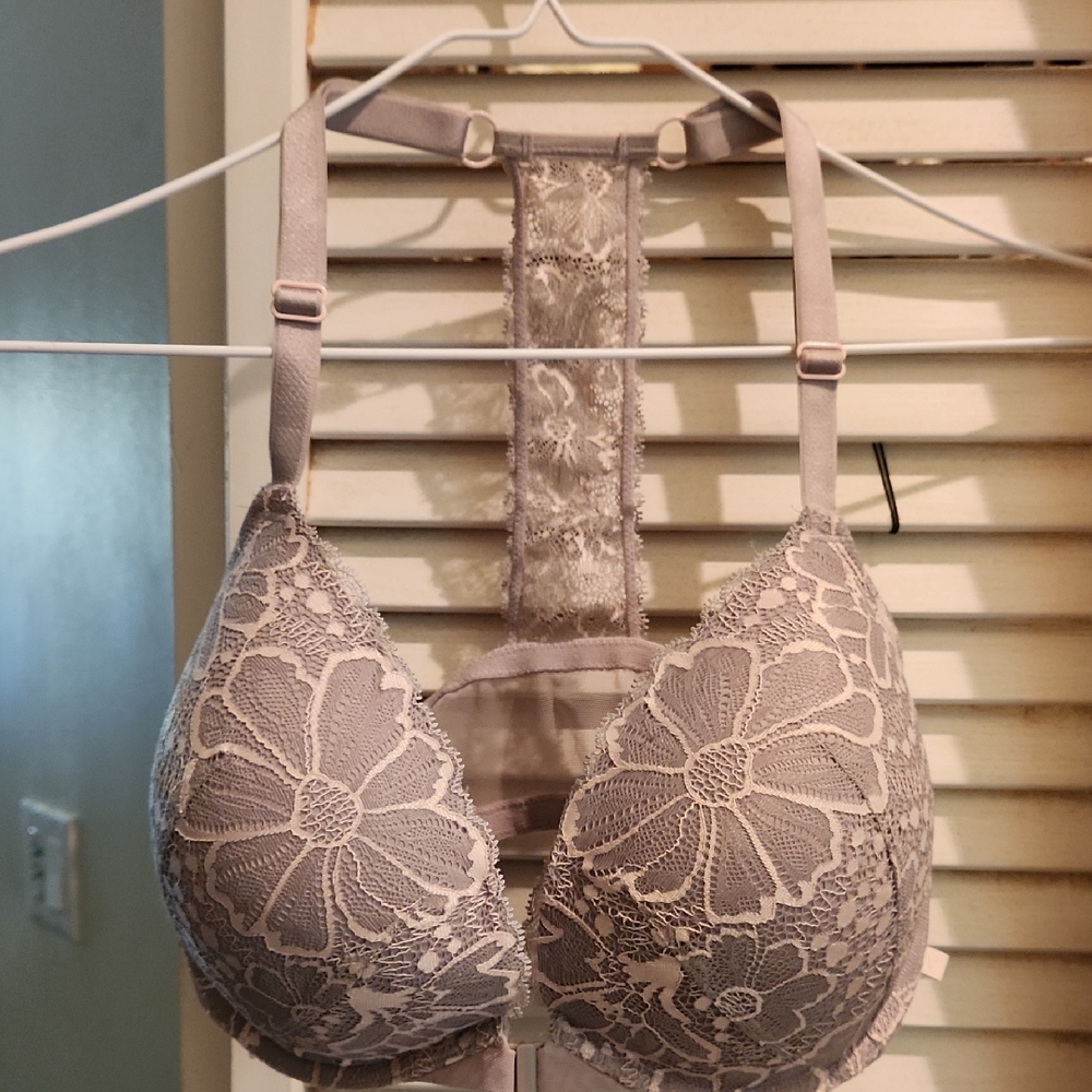 Victoria's Secret Floral Lace Bralette - Gray